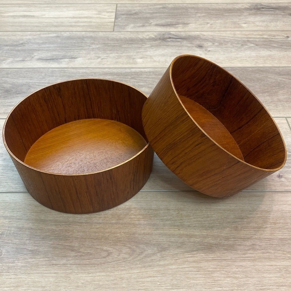 Rare Swedish Teak Thin Wall Bowls MCM